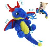 UNIQUBOX Original Blue Dinosaur Plush Dog Toy, Cute Dog Squeak Toys, Soft Stuffed Animals for Small Medium Large Dogs, Puppy Toys and Surprising Dog Birthday Gifts