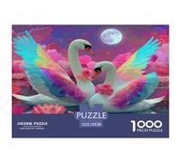 Unique 1000 Piece Jigsaw Puzzle - Beautiful Swan Artistic Animals, Impossible Hard Difficult Challenging Puzzles, Unique Home Decor, Birthday Gifts for Children Boys Girls 52x38cm/1000pcs
