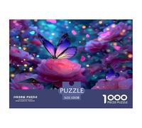 Unique 1000 Piece Jigsaw Puzzle - Colorful Butterfly Flowers Artistic Insects, for Stress Relief & Fun, for Home Decor, Birthday Gifts for Children Boys Girls 52x38cm/1000pcs