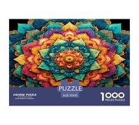 Unique 1000 Piece Jigsaw Puzzle - Colorful Mandala Artistic Plants, Impossible Hard Difficult Challenging Puzzles, Unique Home Decor, Birthday Gifts for Children Boys Girls 70x50cm/1000pcs