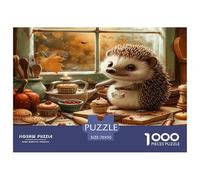 Unique 1000 Piece Jigsaw Puzzle - Hedgehog Artistic Animals, Impossible Hard Difficult Challenging Puzzles, Beautiful Decoration, Birthday Gifts for Children Boys Girls 70x50cm/1000pcs