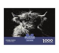Unique 1000 Piece Jigsaw Puzzle - Hochlandskühe Artistic Animals, for Stress Relief & Fun, for Home Decor, Birthday Gifts for Children Boys Girls 52x38cm/1000pcs