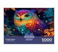 Unique 1000 Piece Jigsaw Puzzle - Owl Artistic Colorful Animals, Impossible Hard Difficult Challenging Puzzles, Unique Home Decor, Birthday Gifts for Children Boys Girls 70x50cm/1000pcs