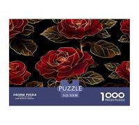 Unique 1000 Piece Jigsaw Puzzle - Rose Artistic Flowers, for Stress Relief & Fun, for Home Decor, Birthday Gifts for Children Boys Girls 52x38cm/1000pcs