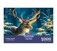 Unique 1000 Piece Jigsaw Puzzle - Wildlife Deer Artistic Animals, Impossible Hard Difficult Challenging Puzzles, Unique Home Decor, Birthday Gifts for Children Boys Girls 52x38cm/1000pcs