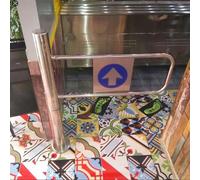 Unique 100cm Supermarket Entrance Door, Manual Open & Auto Close Pedestrian Access Barrier, Left Swing Double Gate, WxH 70x100cm (28x39in), Ideal for High Traffic Areas