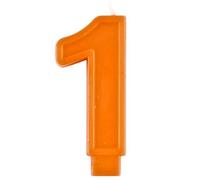 Unique 11791 - Birthday Candle - 9 cm - Raised Border Shape - Number 1 - Orange Colour - 1 Count (Pack of 1)