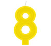 Unique 11798 - Birthday Candle - 9 cm - Raised Border Shape - Number 8 - Yellow Colour - 1 Count (Pack of 1)