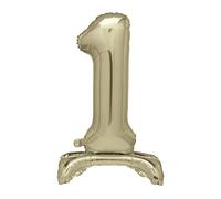 Unique 13231 - Giant Standing Foil Number 1 Balloon - 76 cm - Gold, Large