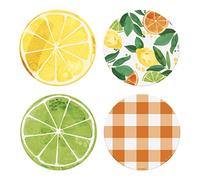 Unique 16468 Drink Coasters-Citrus Fruit Summer Party-8 Count (Pack of 1), Multicolour