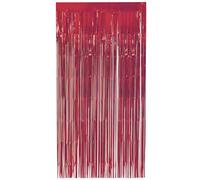 Unique 16856 Foil Fringe Door Curtain x 2 m-Red Colour-1 Count (Pack of 1)