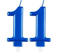 Unique 19611 Birthday Candle Number 1-3.54" | Blue | Metallic | 1 Pc (Pack of 2)