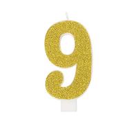 Unique 19969 Glitter Number 9 Birthday Candle