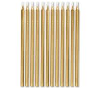 Unique 19982 5" Gold Birthday Candles, Pack of 12