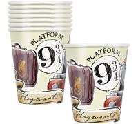 Unique 23566 Paper Cups-266 ml- Harry Potter Party-Pack of 8, Multicolour