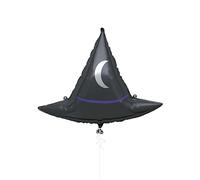 Unique 23659 Giant Foil Witch Hat Balloon-63 cm-Halloween Party-1 Count (Pack of 1), Black