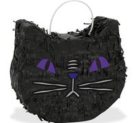 Unique 23759 Mini Black Cat Face Pinata Favour Decoration-Spellbound Halloween Party-1 Count (Pack of 1)