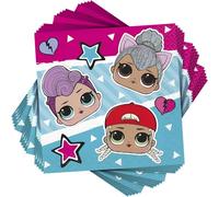 Unique 23791 Paper Napkins-13 cm- LOL Surprise Party-Pack of 16, Multicolour