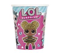 Unique 23796 Paper Cups-266 ml- LOL Surprise Party-Pack of 8, Multicolour
