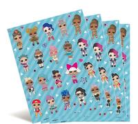 Unique 23799 LOL Surprise Sticker Sheets Party-Pack of 4, Multicolour