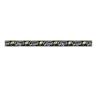 Unique 24878 Foil Fringe Banner-3.65 m-Stars & Caps Graduation Party, Multicolour