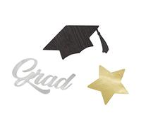 Unique 24879 Large Foil Confetti-Stars & Caps Graduation Party, Multicolour