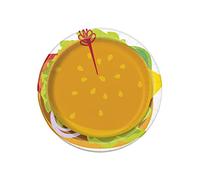 Unique 24934 Paper Plates-18 cm-Classic Barbecue Party-Pack of 8, Multicolour