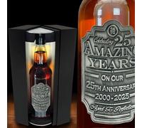 Unique 25th Silver Wedding Anniversary Idea For Him Men - Award Winning Scotch Whisky Gift Set With Personalised Pewter Label With Years 2000-2025 - Supplied In A Stunning Presentation Box [EPW03]