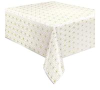 Unique 26223 Plastic Foil Tablecloth-2.13 m x 1.37 m-Modern Gold & Purple Party-1 Count (Pack of 1), Multicolour