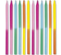 Unique 26367 Birthday 5 cm-Assorted Two-Colour Candles-12 Count (Pack of 1), Multicolour