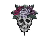 Unique 26782 Giant Foil Floral Skull Balloon-53 cm-Halloween Party-1 Count (Pack of 1), Multicolour