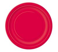 Unique 3124EU Eco-Friendly Paper Plates-18 cm-Red Colour-8 Count (Pack of 1), Pack of 8