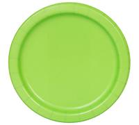 Unique 31374EU - Eco-Friendly Paper Plates - 18 cm - Lime Green Colour - 8 Count (Pack of 1)