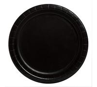 Unique 32080EU Eco-Friendly Paper Plates-23 cm-Black Colour-16 Count (Pack of 1), Pack of 16