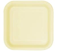 Unique 32360 7" Square Dessert Plates | Classic Ivory Color Theme | 16ct, Pack of 16 Off-white