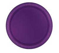 Unique 33055EU Eco-Friendly Paper Plates-23 cm-Deep Purple Colour-16 Count (Pack of 1)