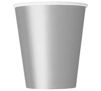 Unique 33446EU - Plastic Free Paper Cups - 266 ml - Silver Colour - 14 Count (Pack of 1)