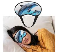Unique 3D Animal Dolphin Eye Mask for Sleeping Soft Satin Sleep Shade Cover Blindfold with Elastic Strap Travel Nap Blackout Eye Shade Cover for Women Men