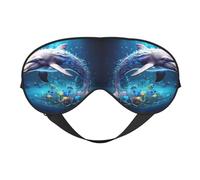 Unique 3D Animal Dolphin Print Double Sided Eye Mask, Blackout Eye Mask, All Night Sleep Eye Mask for Women Men