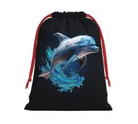 Unique 3d Animal Dolphin Print Gift Drawstring Bag Reusable Pouch Birthday Presents Wedding Daily Organizing Events