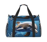 Unique 3D Animal Dolphin Print Versatility Ample Space Travel Bag Stylish Functional Tote for Outdoor Activities