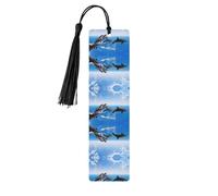 Unique 3D Animal Dolphin Print Wooden Bookmark Bookmarks with Tassels Book Marks for Reading Hardcover Books Notebooks
