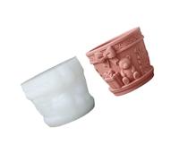 Unique 3D Embossed Bear Designs Silicone Mold Great for Concrete and Resin Art Planter Creative Silicone Mold Adorable Floral Shaped
