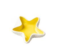 Unique 3D Starfish Ceramic Trinket Dish Display Tray Home Living Room Decoration for Storage(Yellow)