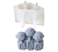 Unique 3D Three Wise Monks Mold Adorable Monks Mold in Silicone for Creative Decoration Accent Adorable Novelty Item