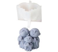 Unique 3D Three Wise Monks Mold Adorable Monks Mold in Silicone for Creative Decoration Accent Long Burning Time