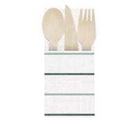 Unique 40969 Paper Cutlery Holders-Botanical Stripe Spring Party-Pack of 4