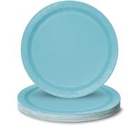 Unique 46862 Paper Plates-18 cm-Teal Colour-Pack of 20