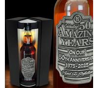 Unique 50th Wedding Anniversary Idea For Him Men - Award Winning Scotch Whisky Gift Set With Personalised Pewter Label - Supplied In Stunning Presentation Box [EPW05]