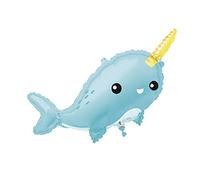 Unique 54990 Giant Foil Narwhal Balloon-94 cm, Multicolour